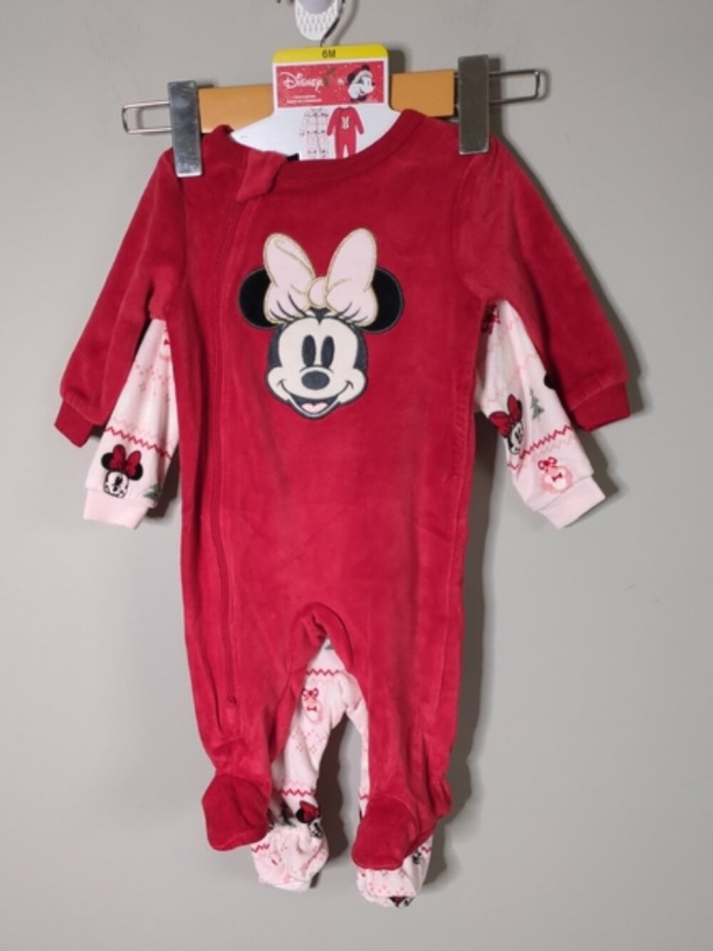 NWT Disney 2-pack Baby Fleece Minnie Mouse Footed Zip Sleepers Various Sizes‎